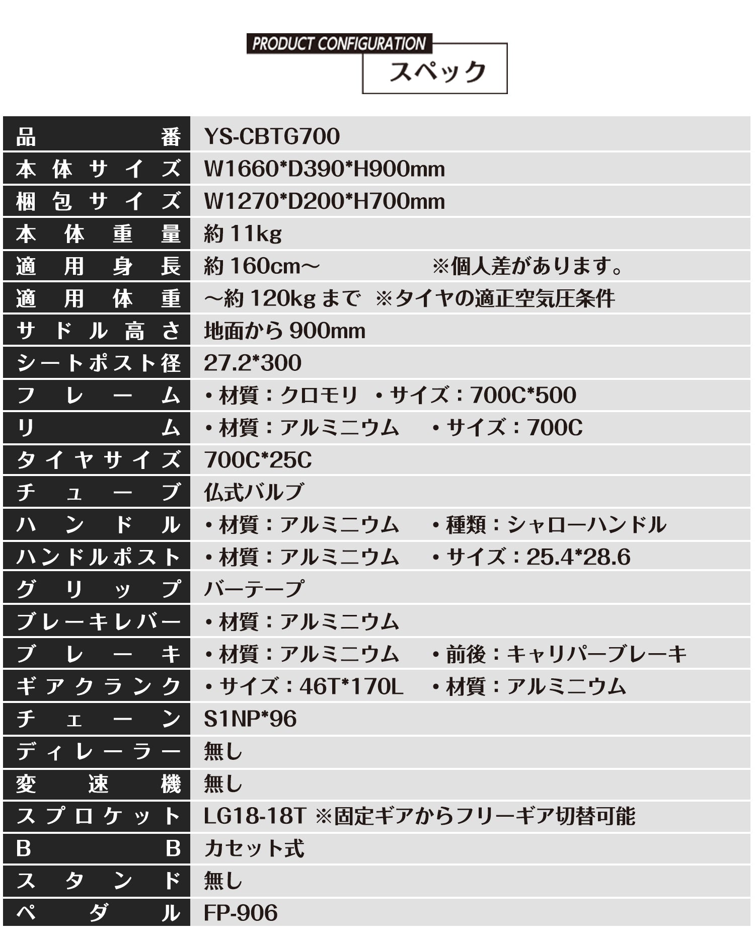 SPEEDWORLD YS-CBTG700 商品画像 12