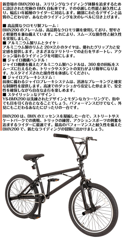 SPEEDWORLD BMXバイク 20インチ YS-BMX200 詳細画像