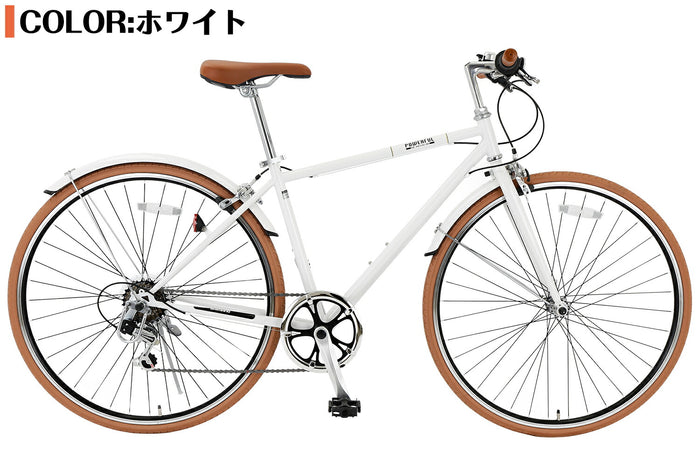 SPEEDWORLD クロスバイク 700インチ シマノ6段 YS-JC700 ホワイト（茶色仕様）